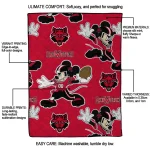 personalized arkansas state red wolves mickey football scarlet quilt blanket best selling