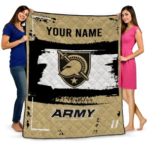 personalized army black knights grunge patch gold white quilt blanket best selling