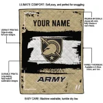 personalized army black knights grunge patch gold white quilt blanket best selling