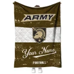 personalized army black knights hibiscus burst gold white quilt blanket best selling