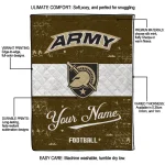 personalized army black knights hibiscus burst gold white quilt blanket best selling