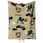 personalized army black knights mickey football gold quilt blanket best selling
