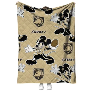 personalized army black knights mickey football gold quilt blanket fashion forward