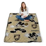 personalized army black knights mickey football gold quilt blanket best selling