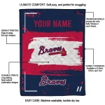 personalized atlanta braves grunge patch navy white quilt blanket best selling
