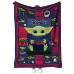 personalized atlanta braves yody baby motif navy quilt blanket best selling