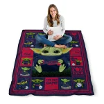 personalized atlanta braves yody baby motif navy quilt blanket best selling