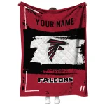 personalized atlanta falcons grunge patch red white quilt blanket best selling