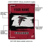 personalized atlanta falcons grunge patch red white quilt blanket best selling