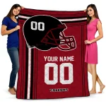 personalized atlanta falcons helmet theme red quilt blanket best selling