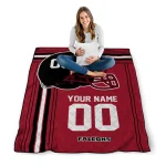 personalized atlanta falcons helmet theme red quilt blanket best selling