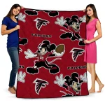 personalized atlanta falcons mickey football red quilt blanket best selling