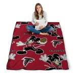 personalized atlanta falcons mickey football red quilt blanket best selling