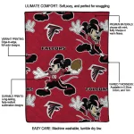 personalized atlanta falcons mickey football red quilt blanket best selling