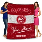 personalized atlanta hawks helmet fan red white quilt blanket best selling