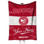 personalized atlanta hawks helmet fan red white quilt blanket best selling