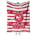 personalized atlanta hawks layered florals red white quilt blanket best selling