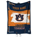 personalized auburn tigers grunge patch navy blue white quilt blanket best selling