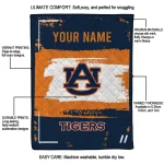 personalized auburn tigers grunge patch navy blue white quilt blanket best selling