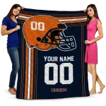 personalized auburn tigers helmet theme navy blue quilt blanket best selling