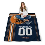 personalized auburn tigers helmet theme navy blue quilt blanket best selling