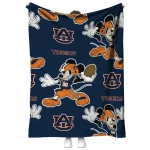 personalized auburn tigers mickey football navy blue quilt blanket best selling