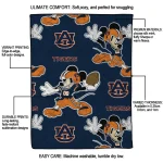 personalized auburn tigers mickey football navy blue quilt blanket best selling