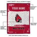 personalized ball state cardinals grunge patch red white quilt blanket best selling