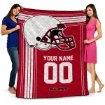 personalized ball state cardinals helmet theme red quilt blanket best selling
