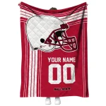 personalized ball state cardinals helmet theme red quilt blanket best selling