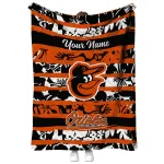 personalized baltimore orioles layered florals orange white quilt blanket best selling