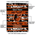 personalized baltimore orioles layered florals orange white quilt blanket best selling