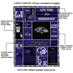 personalized baltimore ravens helmet passion purple quilt blanket best selling