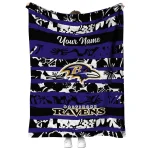 personalized baltimore ravens layered florals purple white quilt blanket best selling