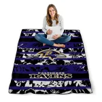 personalized baltimore ravens layered florals purple white quilt blanket best selling