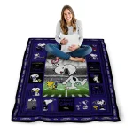 personalized baltimore ravens snoopy coach purple quilt blanket best selling