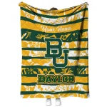 personalized baylor bears layered florals green white quilt blanket best selling