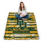 personalized baylor bears layered florals green white quilt blanket best selling