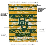 personalized baylor bears layered florals green white quilt blanket best selling
