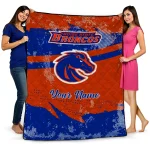personalized boise state broncos brushstroke layers orange quilt blanket best selling