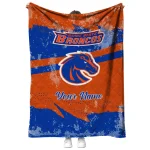 personalized boise state broncos brushstroke layers orange quilt blanket best selling