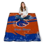 personalized boise state broncos brushstroke layers orange quilt blanket best selling