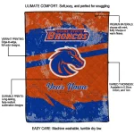 personalized boise state broncos brushstroke layers orange quilt blanket best selling