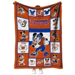 personalized boise state broncos mickey crimson orange white quilt blanket best selling