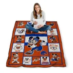personalized boise state broncos mickey crimson orange white quilt blanket best selling