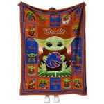 personalized boise state broncos yody baby pattern orange quilt blanket best selling