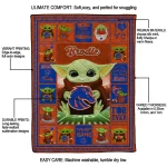 personalized boise state broncos yody baby pattern orange quilt blanket best selling