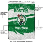 personalized boston celtics brushstroke layers green quilt blanket best selling