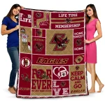 personalized boston college eagles helmet passion maroon quilt blanket best selling