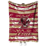 personalized boston college eagles layered florals maroon white quilt blanket best selling